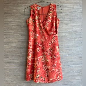 Vintage 90s Tommy Bahama Silk Faux Wrap Sleeveless Sheath Dress Size 2